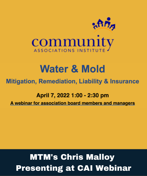 MBM's Christopher Malloy to Present at CAI's Water & Mold Webinar